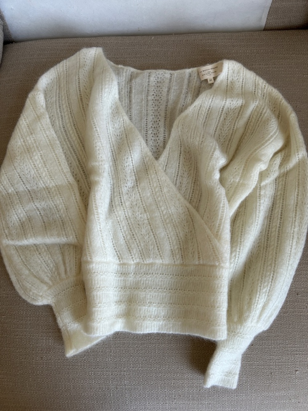 ⚡️Flash Sale⚡️Sezane Cristina Jumper Ecru Ivory White Sweater French Mohair XS - Picture 5 of 9